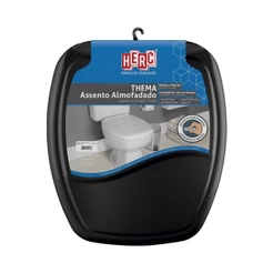 Assento Sanitario Almofadado Thema Premium Preto Herc