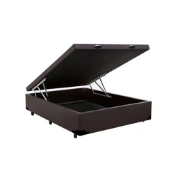 Cama Box Baú Viúva Homequeen Sintético Marrom 41x128x188