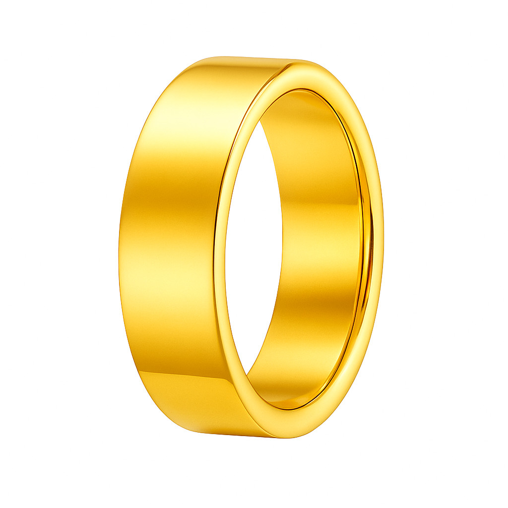 Aliança Ouro 18k 6mm Reta Casal Luxo Tungstênio Anel