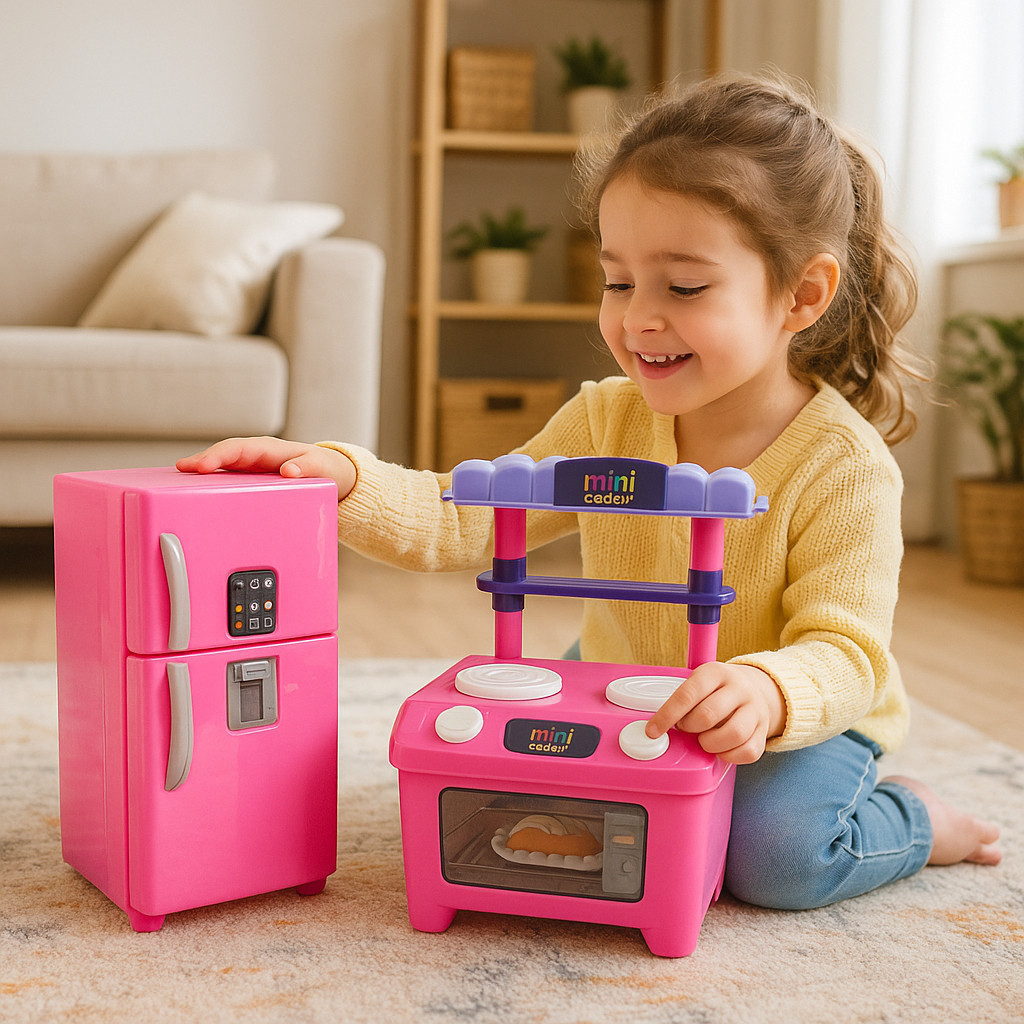 Cozinha Infantil Completa – Brinquedo com Freezer, Comidinhas e Acessórios Divertidos