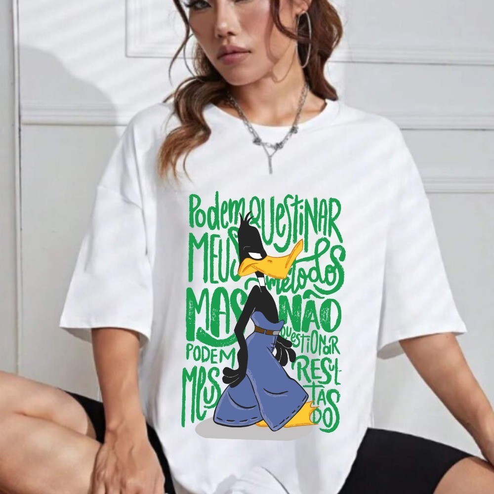 Detalhes do Camiseta Premium em Algodão PuroSISI Patolino de Calça em Algodão Diversas Cores Modelo Unissex Streetwear
