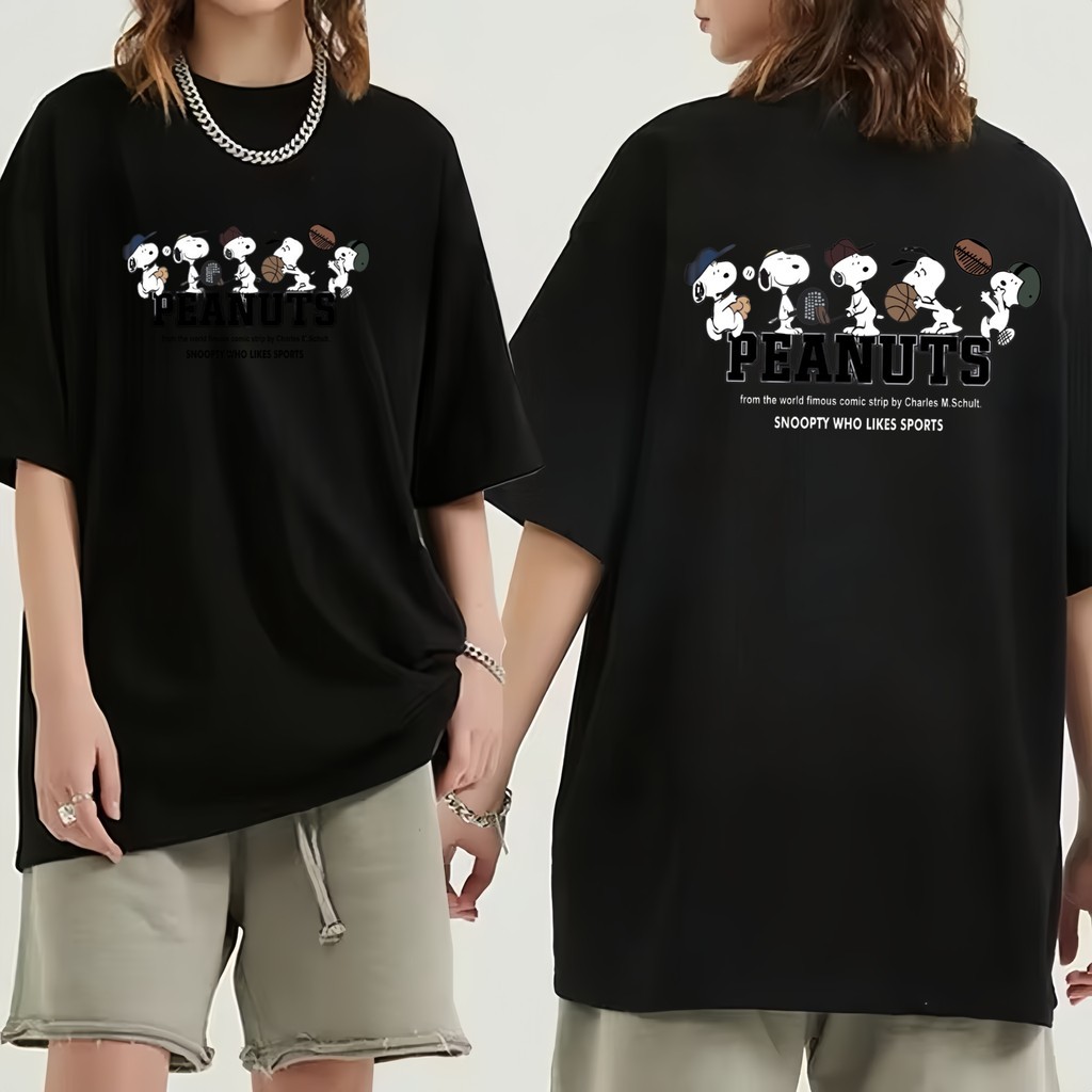 Camiseta Premium em Algodão Puro Camiseta Snoopy Oversized Feminina 100% Algodão feminina t shirt#2