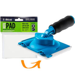 Kit De Pintura Prático PAD + 2 Refil Para Recortes De Paredes Piso Roda Teto Pé Soleiras Cantos