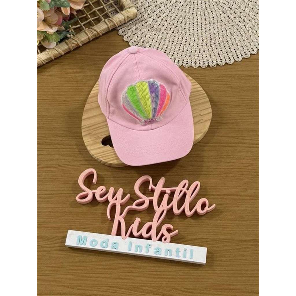 Boné Infantil Kukie Verão Rosa Concha