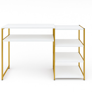 Mesa Manicure Salão de Beleza MDF Branco Estrutura Metalon Moderna 1,10MT em Oferta na Shopee