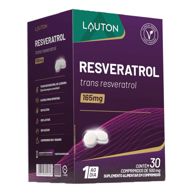 RESVERATROL 165MG 30 Comp Lauton Nutrition em Oferta na Shopee