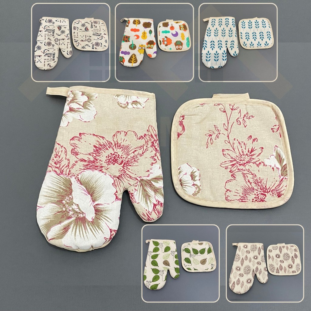 Kit Luva Térmica + Descanso Suporte De Panela Cozinha Pegador Térmico Forno em Oferta na Shopee