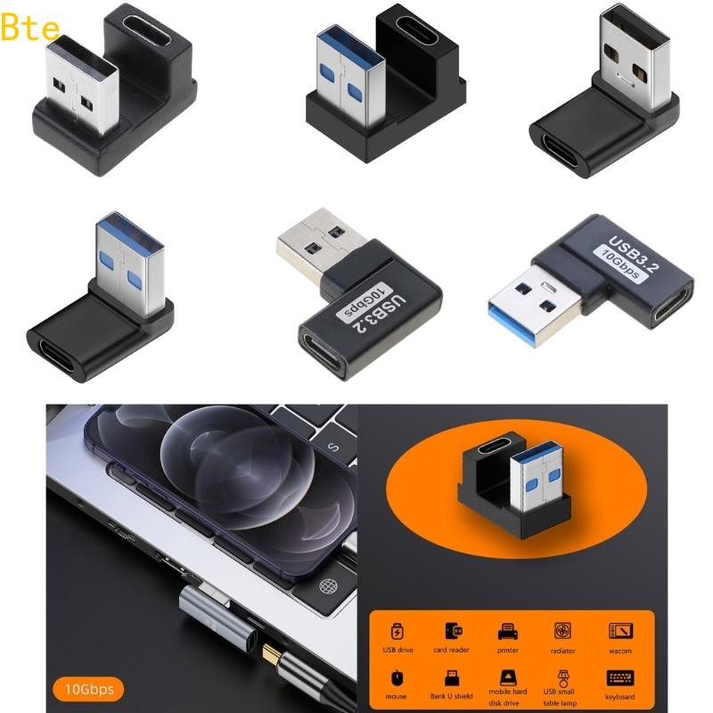 Bte USB 3.0 Para Tipo C Fêmea Adaptador Conector Cabeçalho 90 Graus Up Down Notebook Laptop PC