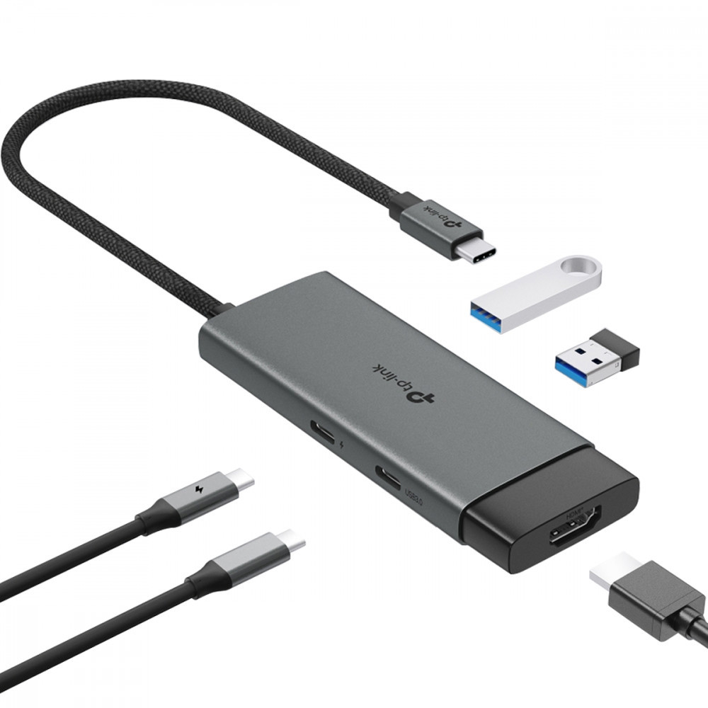 Hub USB TP-Link 5 em 1 Tipo-C 3.0 4K Alumínio UH5020C