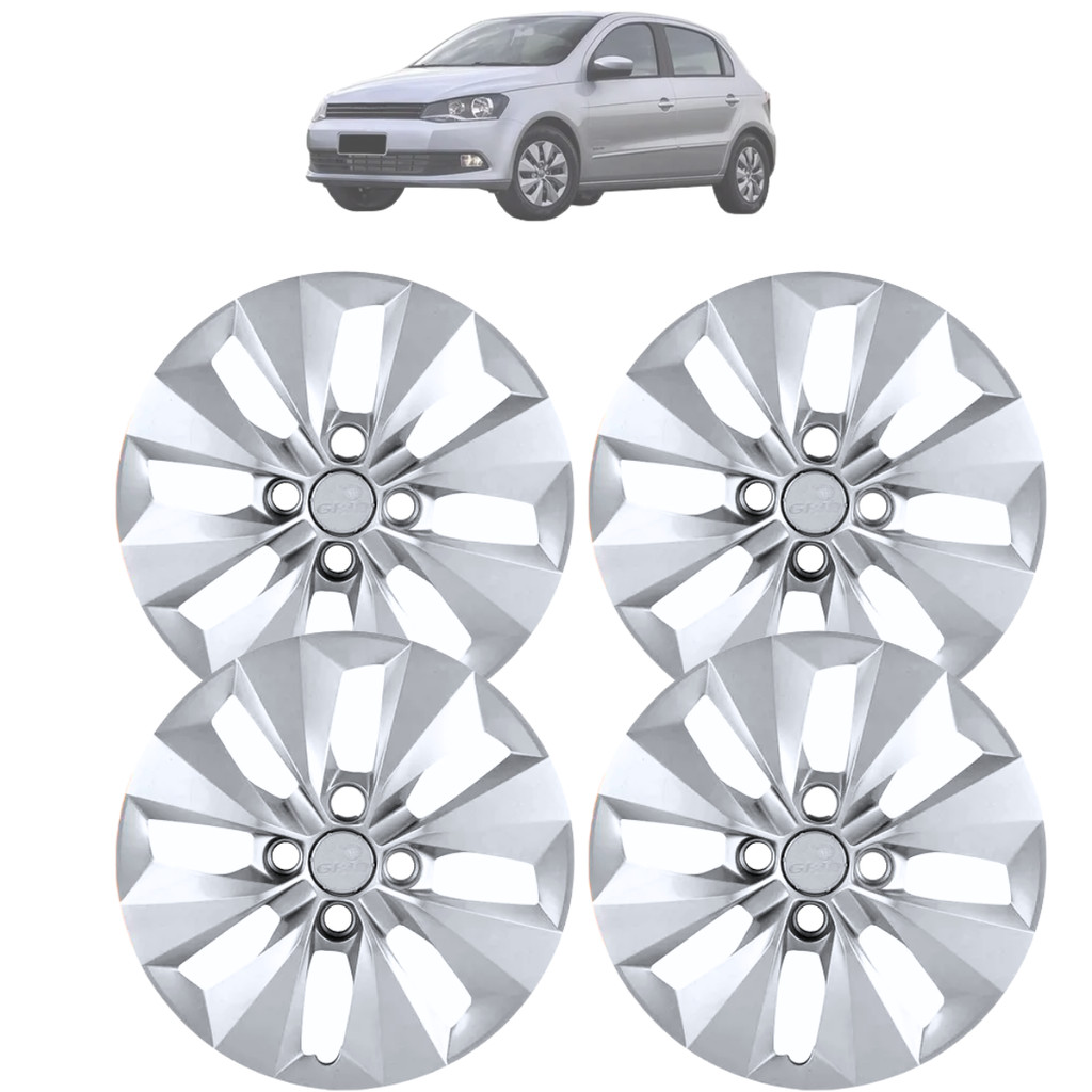 Kit 4 Calotas Gol Voyage G5 G6 2008 Até 2016 Aro 14 Prata