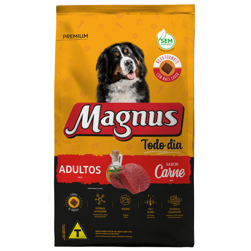 Magnus Premium Todo Dia Cães Adulto Sabor Carne 15 kg