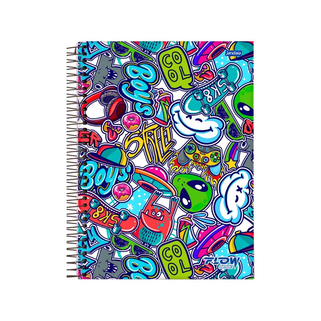 Caderno 20 Matéria Universitario Masculino 320 Folhas Flow - Jandaia MODELO:BOYS em Oferta na Shopee