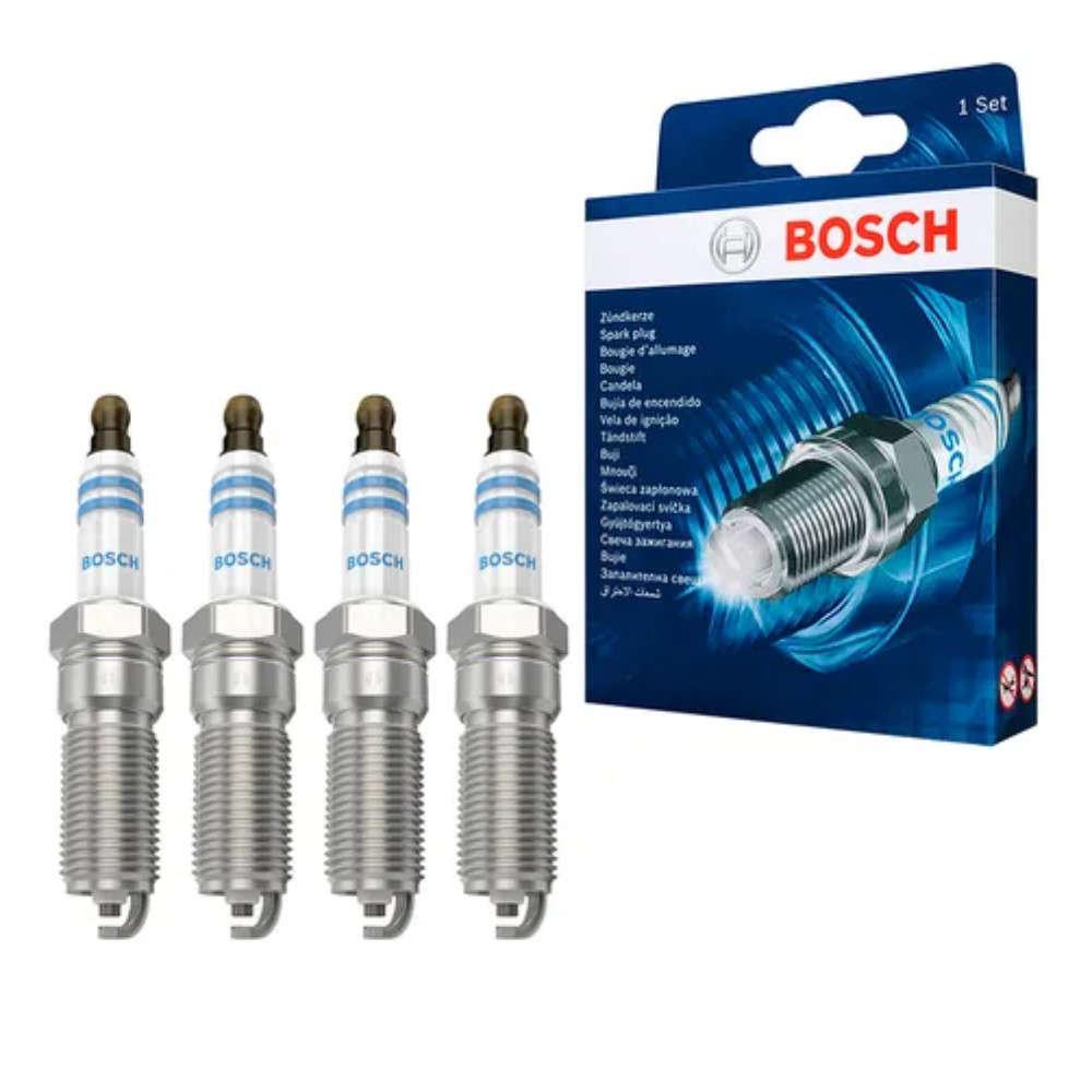 Kit 4 Velas de Ignição Bosch SP43 F000KE0P43 Super Plus Chevrolet Celta Spirit Super 1.0 1.4 8V 2000 à 2008 Envio Rapido