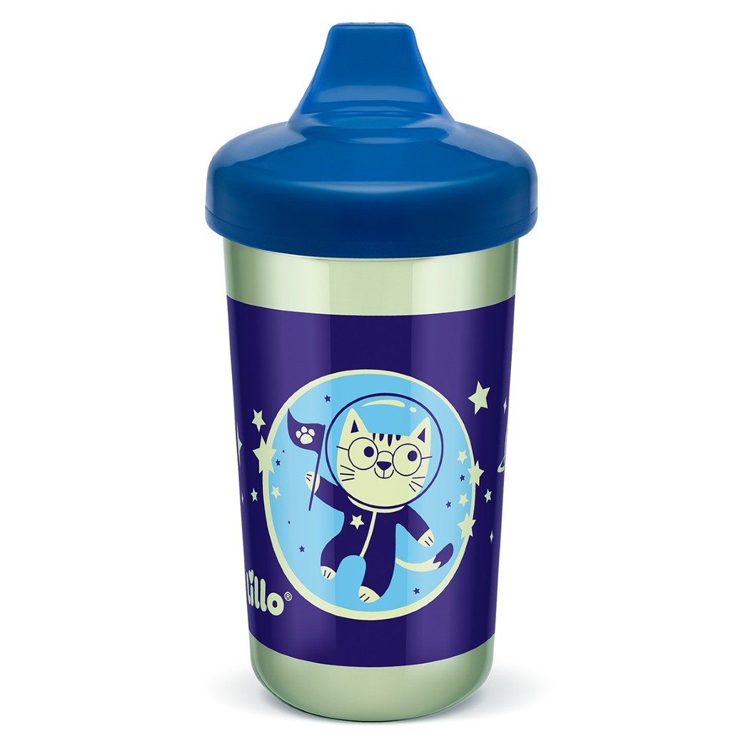 Copo Antivazamento Glow Max 320ml AZ Brilha no Escuro Lillo em Oferta na Shopee