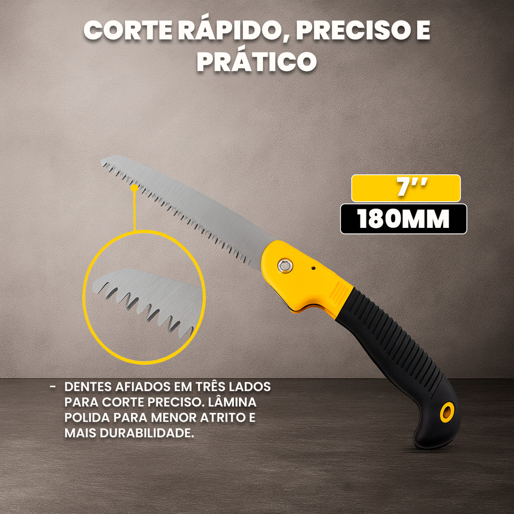 Serrote Dobrável Profissional 180mm Corte De Galhos Madeira Segurança