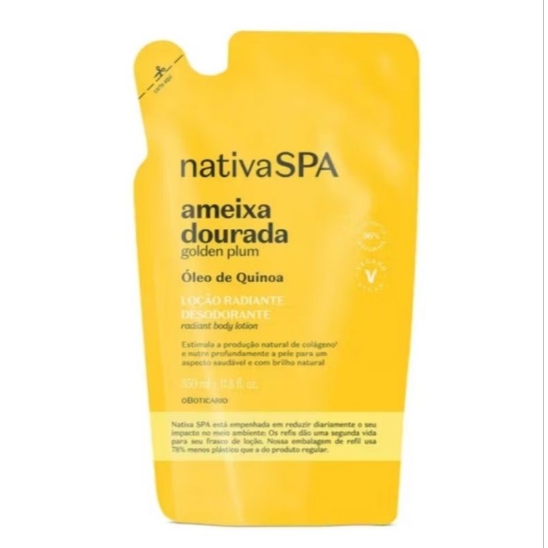 nativa SPA ameixa dourada loção radiante refil 350ml
