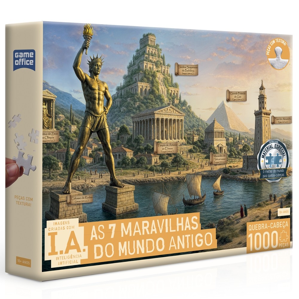 QUEBRA CABEÇA AS 7 MARAVILHAS DO MUNDO ANTIGO 1000 PEÇAS TOYSTER PUZZLE GIZÉ ÉFESO ZEUS BABILÔNIA IA em Oferta na Shopee