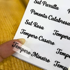 66 ETIQUETAS ADESIVO DE TEMPEROS RETANGULAR VINIL ( ADESIVA )