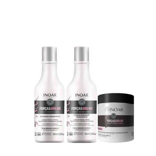 Inoar Kit Força e Brilho 3 Produtos 500ml em Oferta na Shopee