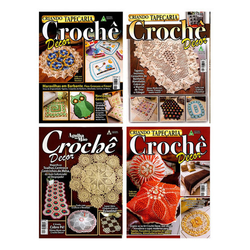 Kit 4 Revistas Criando Tapeçaria Barbante Crochê Decor