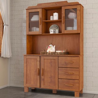 Armário de Cozinha Cristaleira 123cm 3 Gavetas Giana Castanho F07 - Mpozenato em Oferta na Shopee