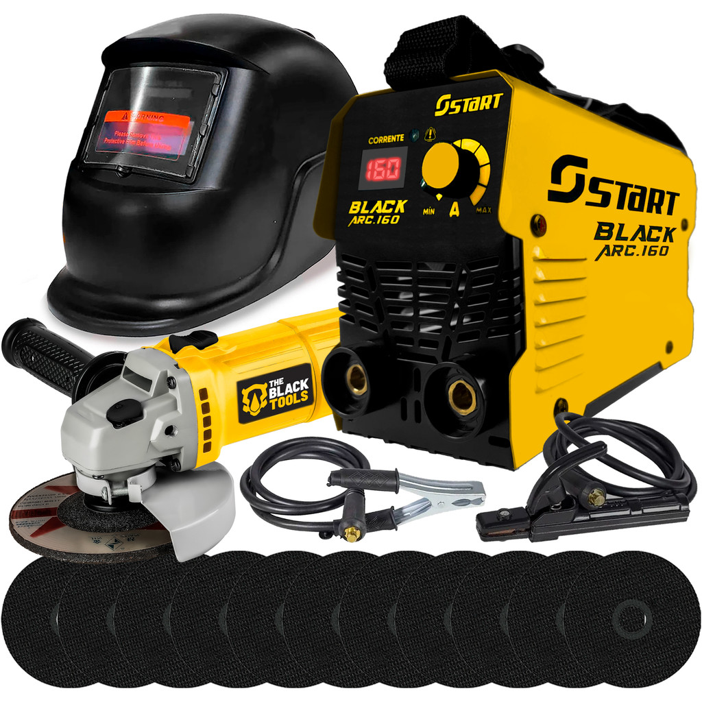 Máquina Inversora Solda 220v Eletrodo + Esmerilhadeira 780w 115mm 4.1/2 + Acessorio The Black Tools em Oferta na Shopee