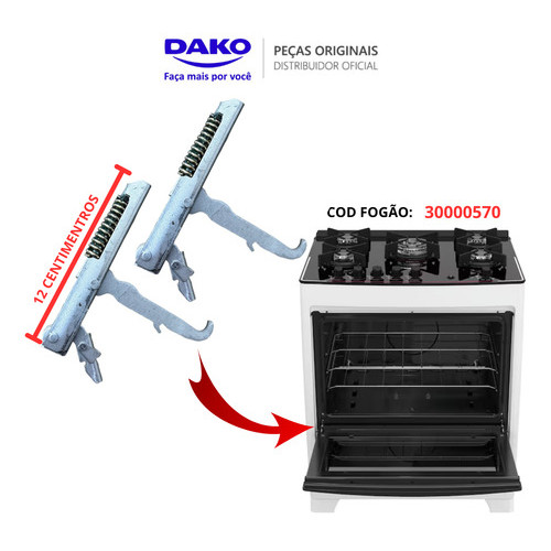 Par Dobradiças Molas Porta Forno original Fogão Dako Supreme  30000570
