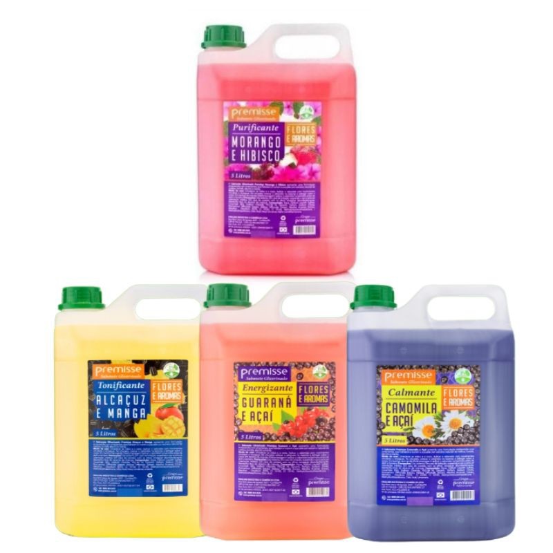 Sabonete Líquido Premisse 5L Perfumado Biodegradável Galão Refil Higiene Mãos Banheiro Profissional