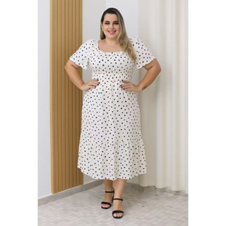 LIMPA ESTOQUE Vestido plus size 46-50 estilo básico retrô com estampa e grande elasticidade 2813 em Oferta na Shopee