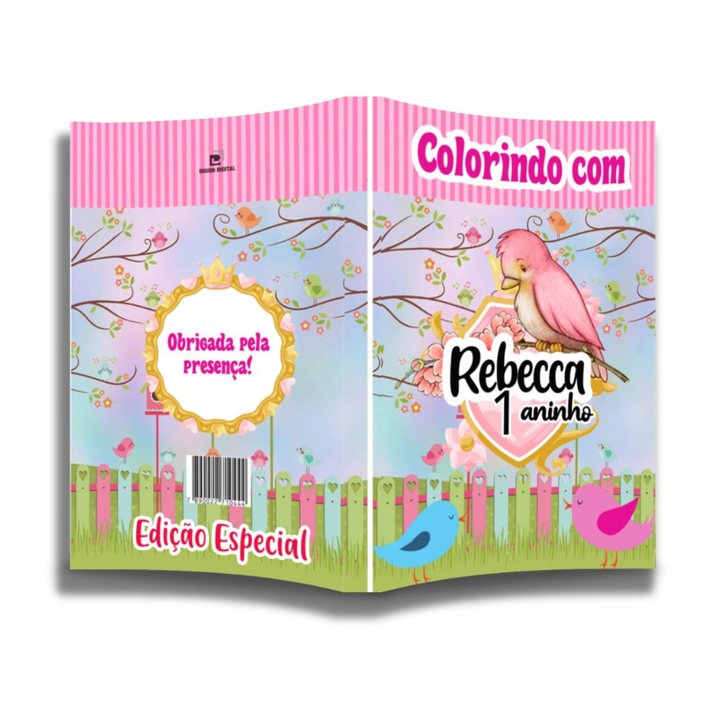Livro de colorir Jardim Encantado lembrancinha personalizada
