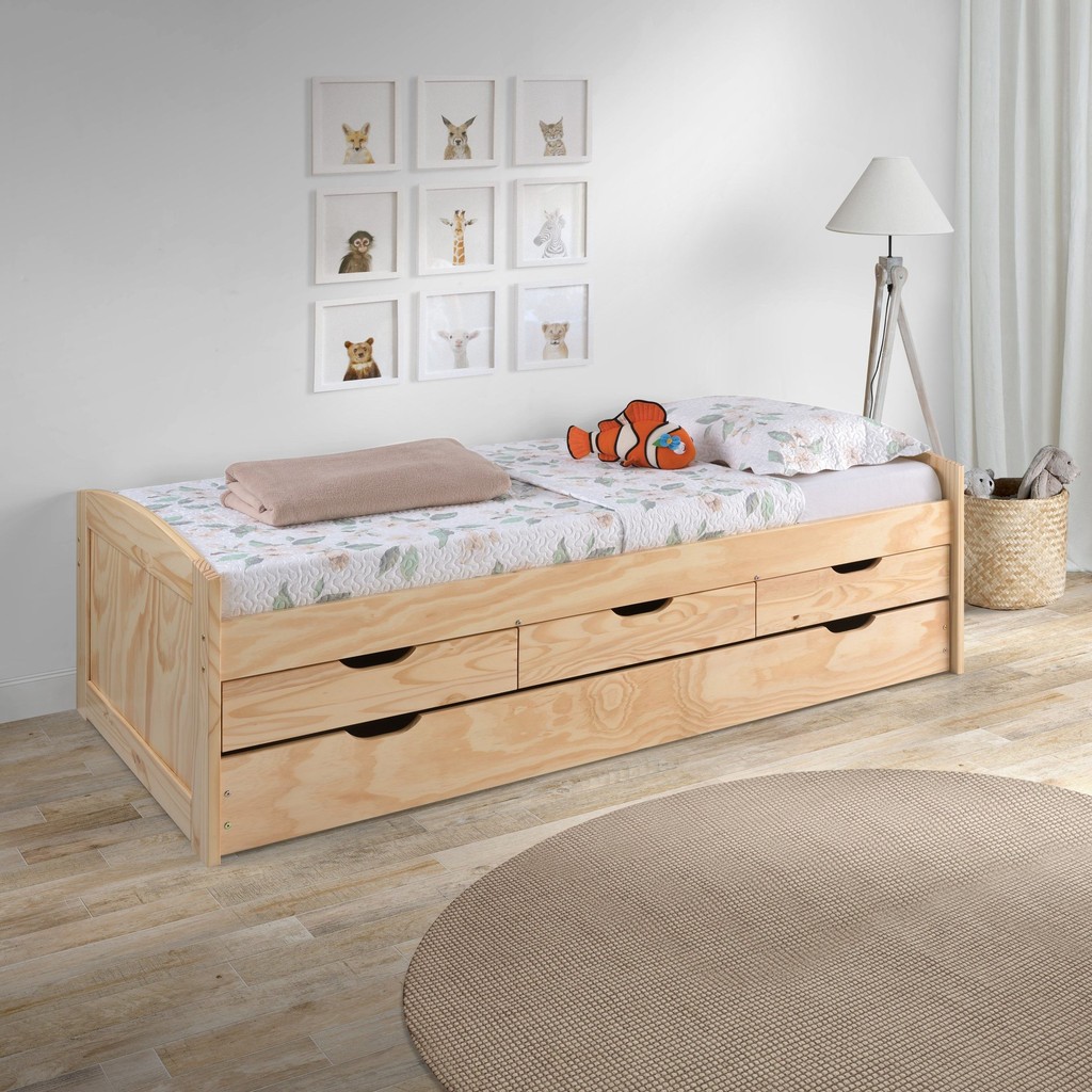 Bicama Solteiro em Madeira Maciça em Oferta na Shopee