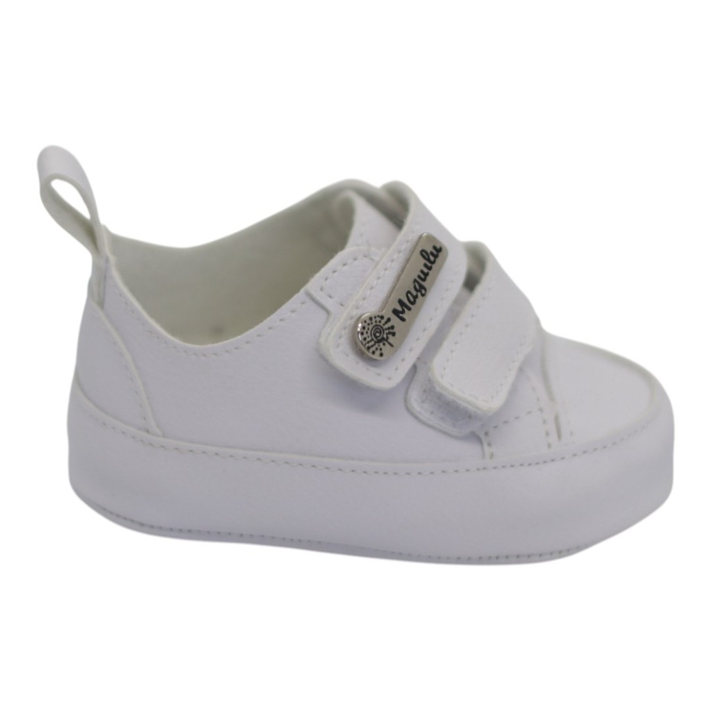 Tenis infantil bebe branco Velcro Antiderrapante menino confortável batizado Menino Menina