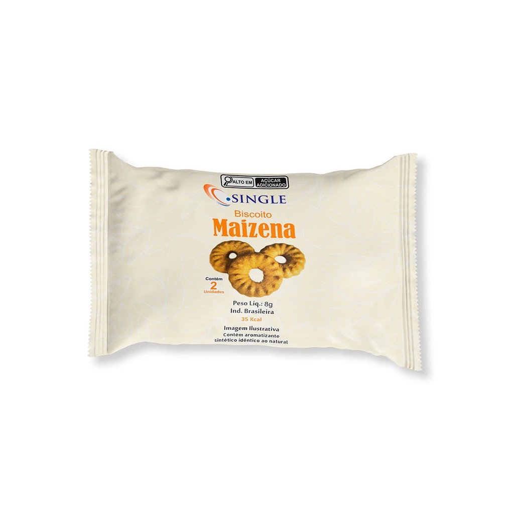Biscoito Maizena Sachê - Cx com 180 un - Single - Sache de Bolacha maizena - Sache de biscoito doce
