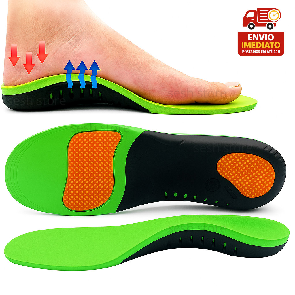 Palmilha Para Pisada Pronada Pé Chato Fascite Plantar Palmilha Ortopédica Confortável Alívio Nas Dores Dos Pés Esporão em Oferta na Shopee
