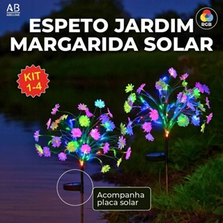Espeto Jardim Solar Flor de Margarida Colorida com Placa Solar Prova D'água ambiente externo em Oferta na Shopee