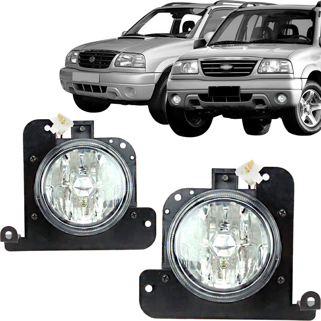 Kit Farol Milha Tracker 01 02 03 04 05 06 07 08 Vitara 1998/2007 Botão Modelo Original