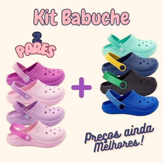Kit 2 Babuche Infantil Chinelo Masculino Menino Menina Sandália Feminina Confortável Macio Correia em Oferta na Shopee