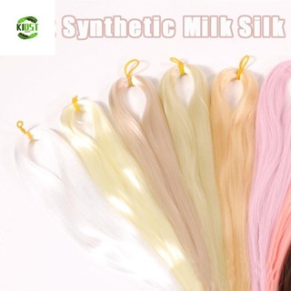 KIDST Bjd Cores Da Fila De Cabelo 80cm Leite Seda Bonecas Peruca De Gancho Tranças Síntese Crua em Oferta na Shopee