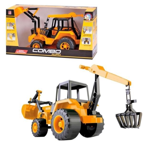 Trator Brinquedo Combo Agro Grande 42cm Super Articulada