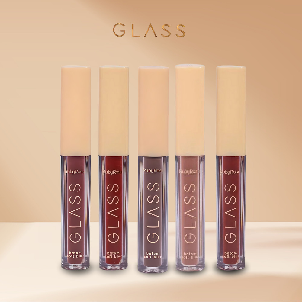 Batom Líquido Aveludado Glass Soft Blur Ruby Rose Efeito Matte Textura Leve Alta Cobertura