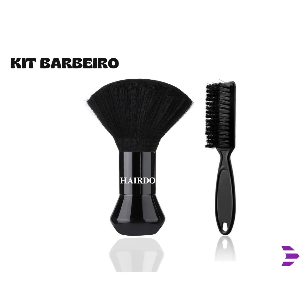 KIT BARBEIRO ESPANADOR REDONDO MACIO + ESCOVINHA BLACK ANDIS