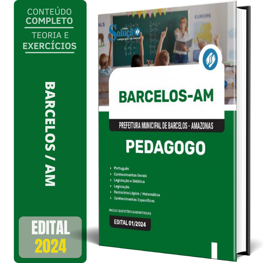 Apostila Prefeitura de Barcelos AM 2024 - Pedagogo