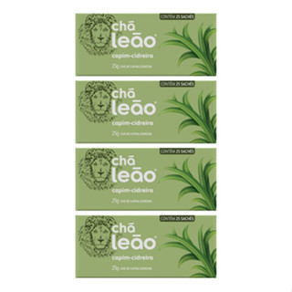 Kit 100 Saquinhos Chá Leão Capim Cidreira Sachê 25g Cada Cx em Oferta na Shopee