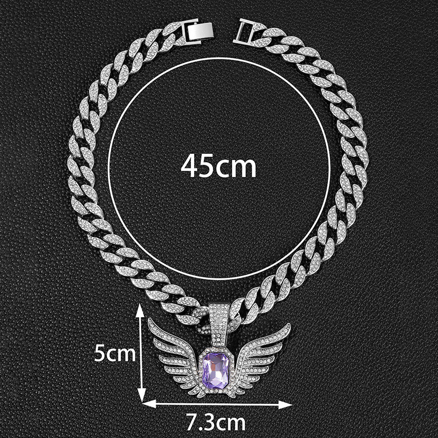 [Couples Match] diamante completo anjo asas marca de moda masculina all-match design high-end asas de nicho pendente colar masculino