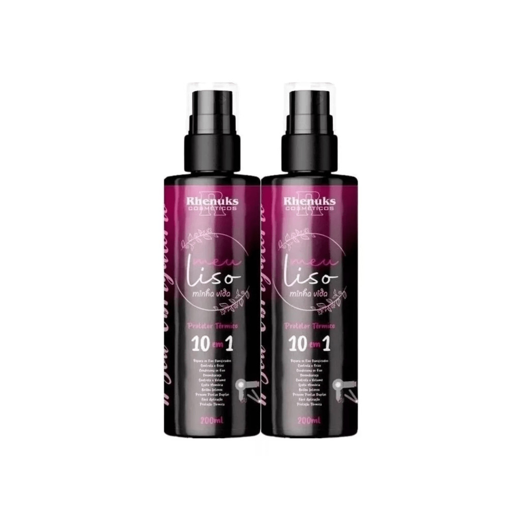 Kit com 2 Spray Protetor Térmico Capilar Meu Liso Minha Vida (10 em 1) Rhenuks em Oferta na Shopee