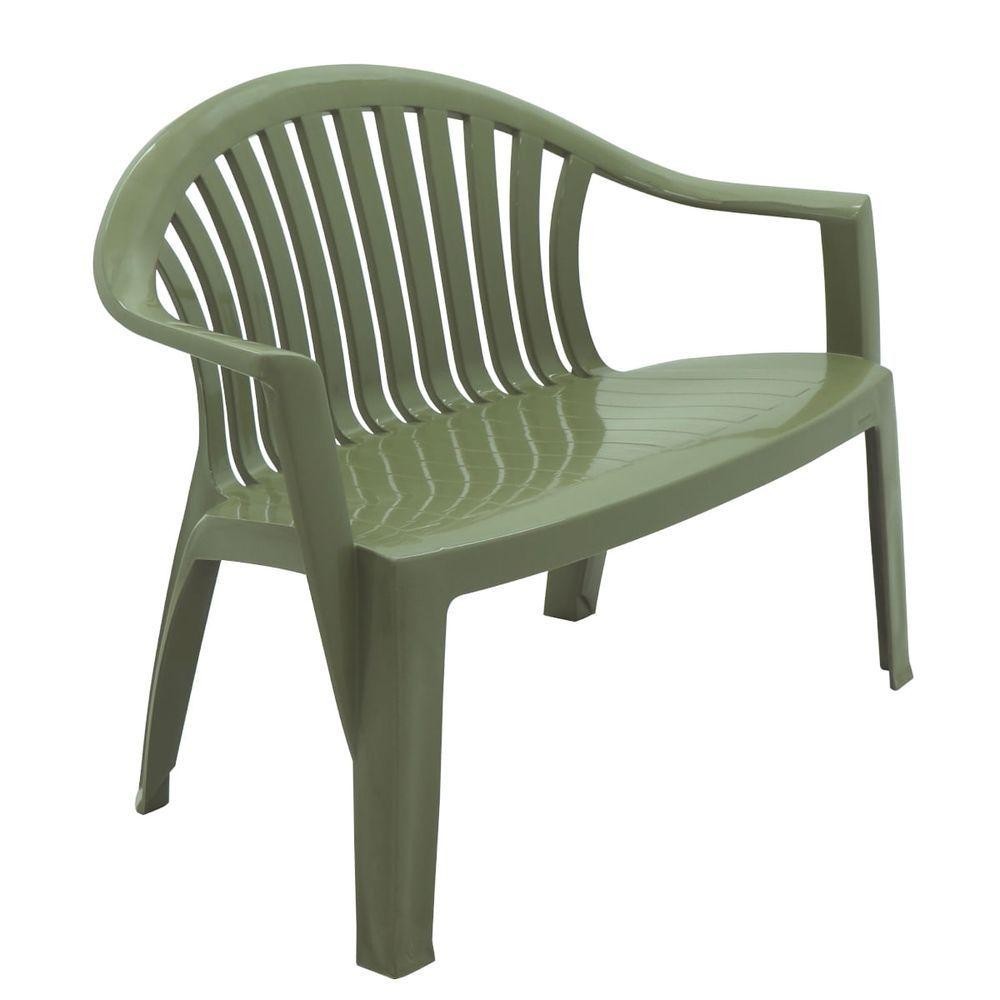 Banco Tramontina Leme 114x60 Cm Em Polipropileno Verde Oliva - Home & Living