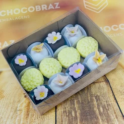 10~50 CAIXA COM VISOR KRAFT (12 DOCES) 10,5 x 4 x 14 ID5047 (IDEIA) ESSENCIAL (CHOCO)
