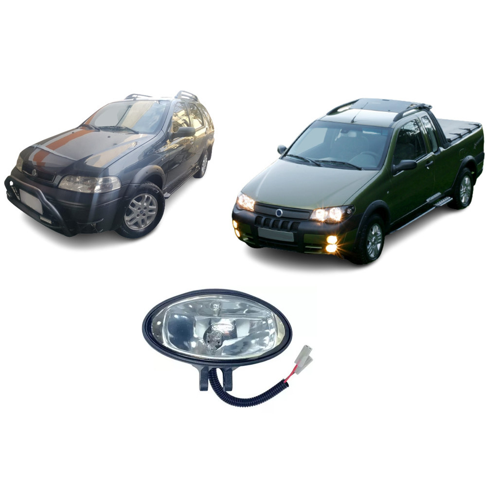 Farol Auxiliar Milha Strada 2001 02 03 2004 Palio Weekend Adventure 1999 a 2008 Oval em Oferta na Shopee