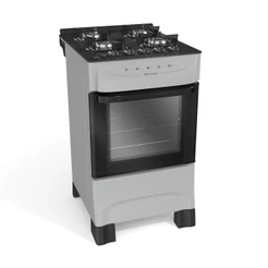 Fogão 4 Bocas Com Forno Mueller com Mesa de Vidro Bivolt Titânio - MFV4BB