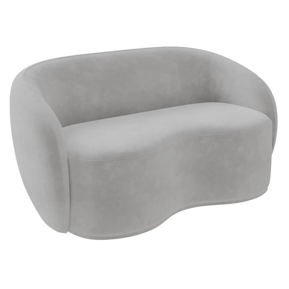 Sofá 2 Lugares Living Orgânico Sala de Estar 160cm Garbin K04 Veludo Cinza - Mpozenato